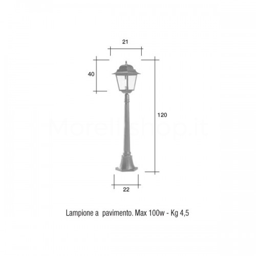 Lampione Mod. 2005/07 Morelli - Arredo giardino