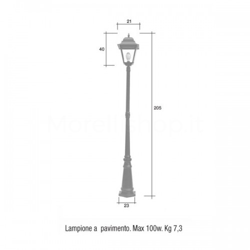 Lampione Mod. 2053/8P Morelli - Arredo giardino