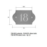 Numero Civico testa di moro Mod. PLM-NC/TM Morelli su lastra di ottone
