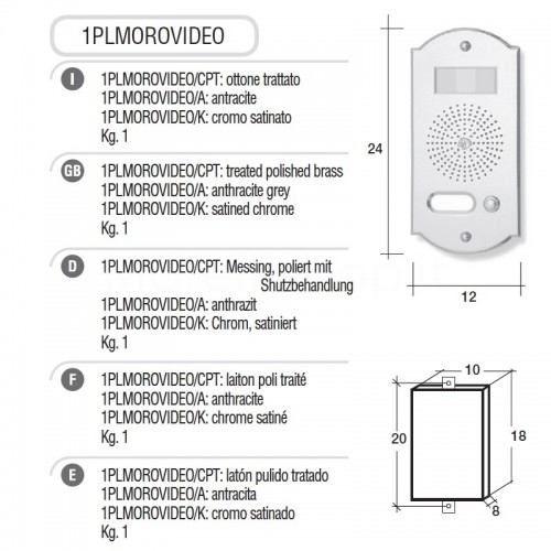 Videocitofono campanello 1 NOME ottone cromosatinato Alta Qualità Morelli