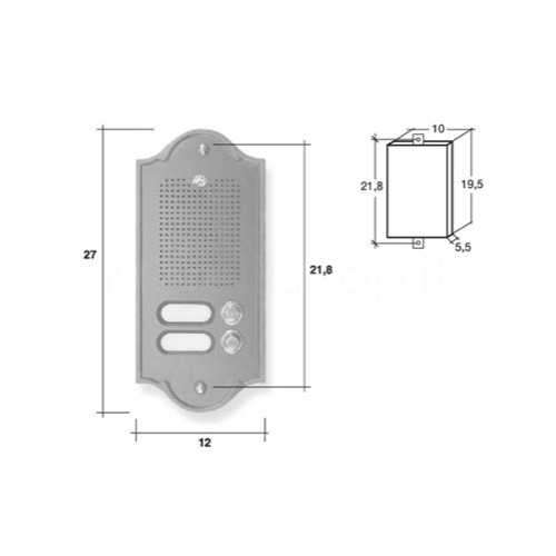 Citofono campanello 2 NOMI antracite base ottone Serie Perla Morelli