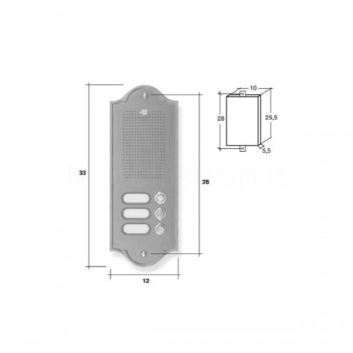 Citofono campanello 3 NOMI antracite base ottone Serie Perla Morelli