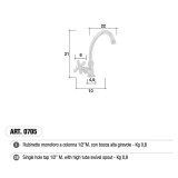 Rubinetto monoforo ottone gruppo lavabo ART.0705 Morelli