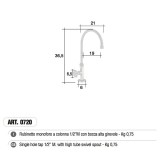 Rubinetto monoforo ottone gruppo lavabo ART. 0720 Morelli