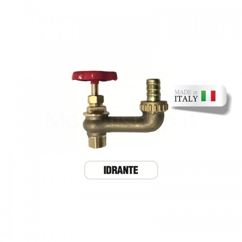 Brass IDRANT faucet with Morelli hose barb holder