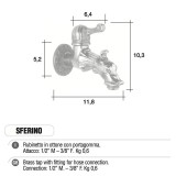 Rubinetto in ottone Mod. SFERINO con portagomma Morelli
