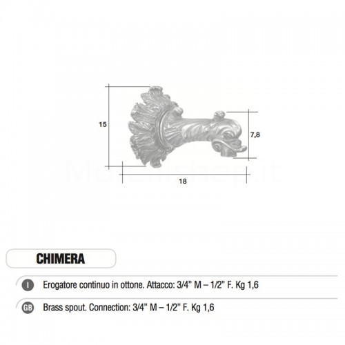 Erogatore rubinetto continuo in ottone Mod. CHIMERA Morelli