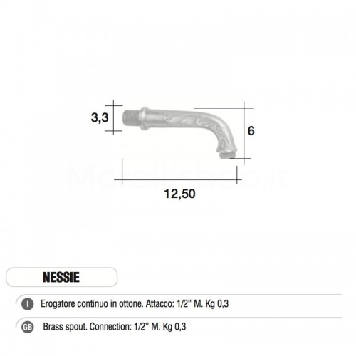 Erogatore rubinetto continuo Mod. NESSIE in ottone Morelli