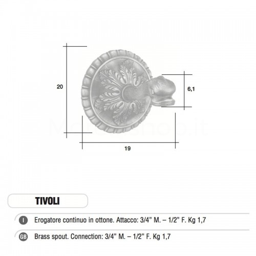 Erogatore rubinetto continuo Mod. TIVOLI in ottone Morelli