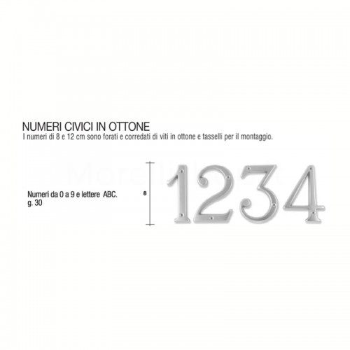 Numero Civico e Lettere 8 cm ottone verniciato antracite - Morelli