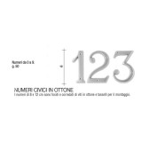 Numero Civico 12 cm ottone verniciato antracite - Morelli