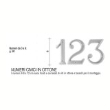 Numero Civico 12 cm ottone Cromato Satinato - Morelli