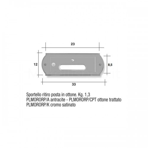 Sportello ritiro per cassetta postale cromosatinato Mod. PLMORORP/K Morelli