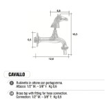 Rubinetto a farfalla - Pomello CAVALLO cromato su base ottone Morelli