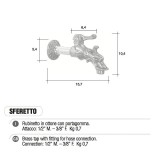 Rubinetto cromato lucido SFERETTO portagomma attacco rapido rimovibile Morelli