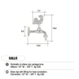 Rubinetto a farfalla - Pomello GALLO cromato su base ottone Morelli