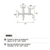 Rubinetto doppio ottone DOUBLE portagomma attacco rapido Morelli