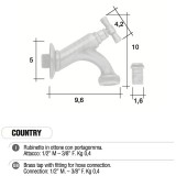 Rubinetto in ottone COUNTRY con portagomma Morelli