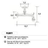 Rubinetto in ottone PLENTY con portagomma Morelli