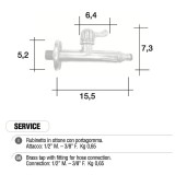Rubinetto in ottone SERVICE con portagomma attacco rapido Morelli