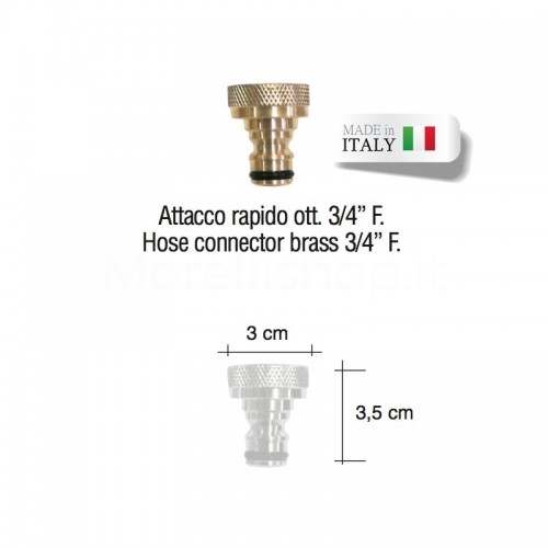 Attacco rapido ottone 3/4” per rubinetto fontana Morelli