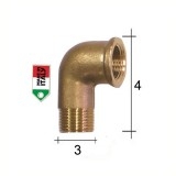 Raccordo a GOMITO in ottone misura 3/8” M-F - Morelli