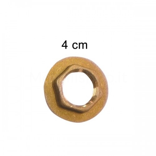 Brass lock nut with flange diam. 4 cm 1/2 "F Morelli