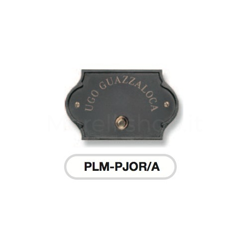 CUSTOMIZABLE HORIZONTAL DOORBELL BUTTON MOD. PLM-PJOR/A IN BRASS ANTHRACITE FINISH