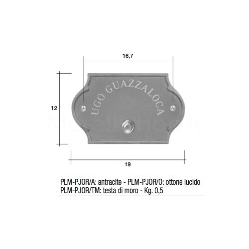 Pulsante campanello antracite base ottone con incisione Serie Perla Morelli