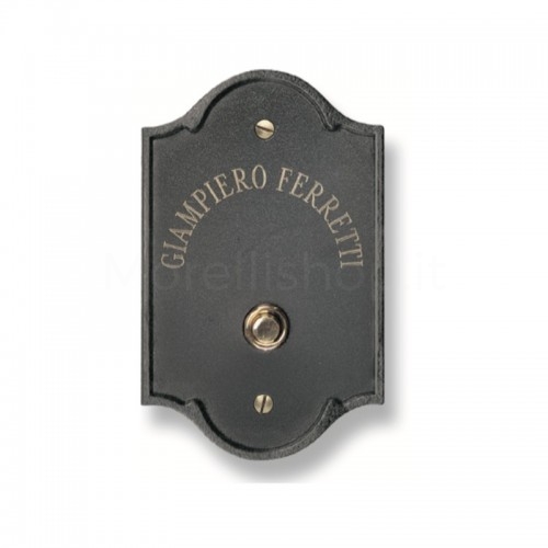 CUSTOMIZABLE VERTICAL DOORBELL BUTTON MOD. PLM-PJVR/A IN BRASS ANTHRACITE FINISH