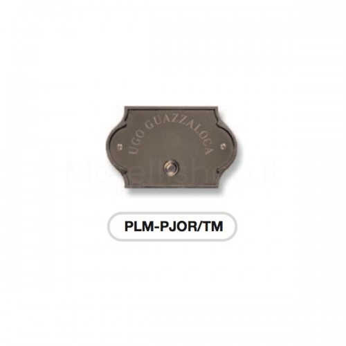 CUSTOMIZABLE HORIZONTAL DOORBELL BUTTON MOD. PLM-PJOR/TM IN DARK BROWN FINISH BRASS