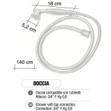 Doccia in ottone finitura cromata attacco compatibile con rubinetti Morelli