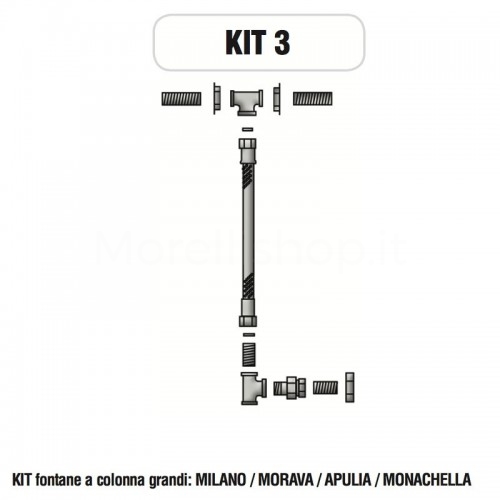 Kit raccorderia interna con Rubinetti per fontana a colonna Morelli - KIT3