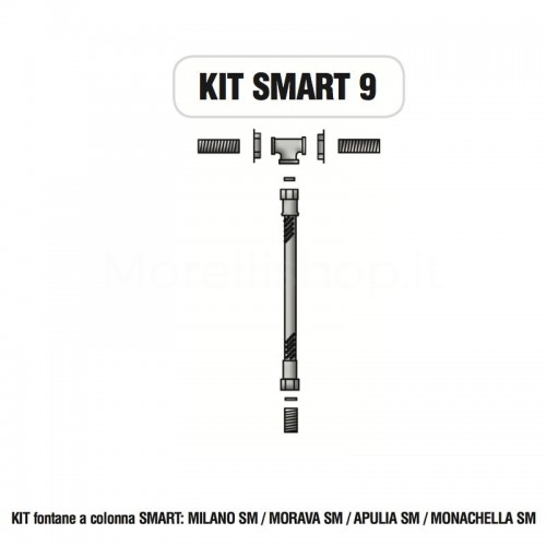 Kit raccorderia interna con Rubinetti per fontana a colonna SMART Morelli - KIT SMART 9