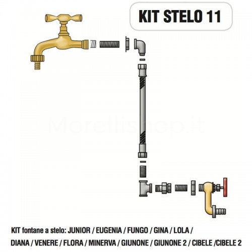 Internal fittings kit with Taps for Morelli STELO column...