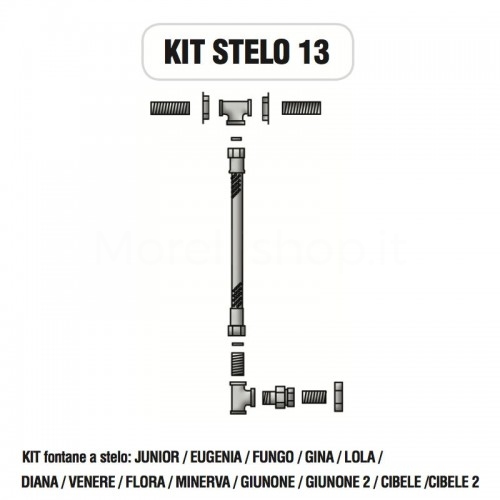 Internal fittings kit with Taps for Morelli STELO column fountain - KIT STELO 13