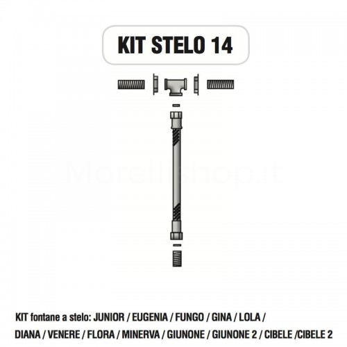 Internal fittings kit with Taps for Morelli STELO column fountain - KIT STELO 14