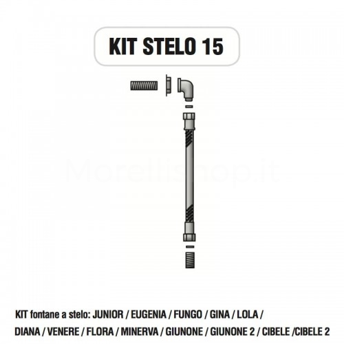 Internal fittings kit with taps for Morelli STELO column fountain - KIT STELO 15