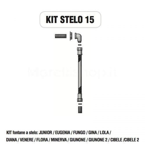 Kit raccorderia interna con Rubinetti per fontana a colonna STELO Morelli - KIT STELO 15