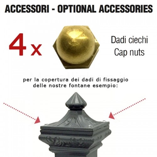 Dado cieco in ottone - kit da 4 pezzi