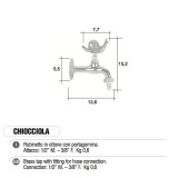 Rubinetto a farfalla - Pomello CHIOCCIOLA LUMACA cromato base ottone Morelli