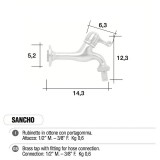 Rubinetto in ottone cromato SANCHO con portagomma Morelli