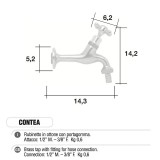 Rubinetto in ottone cromato CONTEA con portagomma Morelli