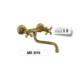 Rubinetto doppioforo ottone a muro gruppo lavello  ART.0715 Morelli