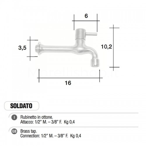 Rubinetto in ottone Mod. SOLDATO Morelli