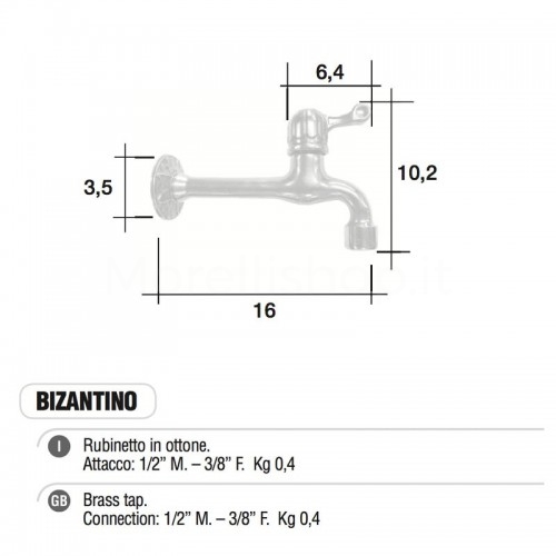 Rubinetto in ottone Mod. BIZANTINO Morelli