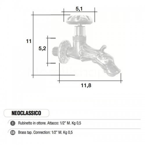 Rubinetto in ottone Mod. NEOCLASSICO Morelli