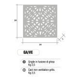 Griglia di Aerazione Mod. GA-VE in ghisa Morelli - NON CARRABILE