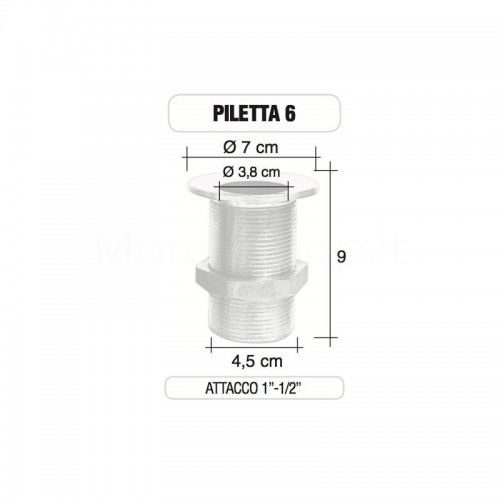 Piletta in ottone 1”e 1/2" senza tappo - Morelli