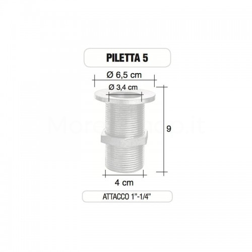 Piletta in ottone da 1” e 1/4" senza tappo - Morelli